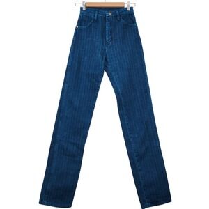 Vintage 90s Wrangler 14MWZ Cowboy Cut Jeans Made in USA Pinstripe Blue Sz 1x34